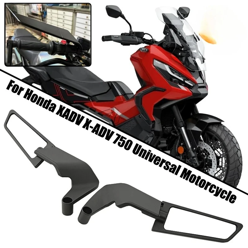 For Honda XADV X ADV X-ADV 750 2018-2023 All Year Universal Motorcycle Side View Mirror Stealth Winglets Rearview Mirrors Kits