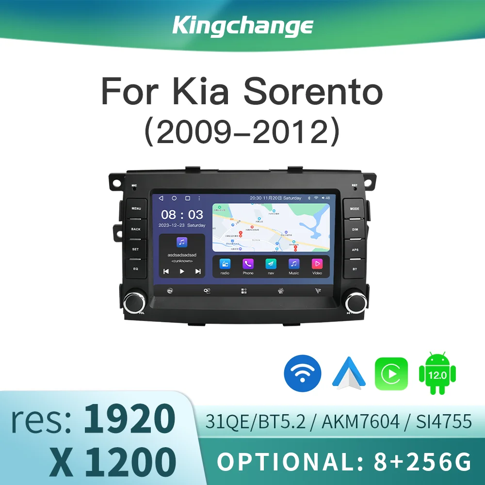 

Kingchange 7' Car Radio Android 12 With GPS CarPlay AUTO For Kia Sorento 2 XM 2009-2012 DSP WiFi SWC BT 2 Din