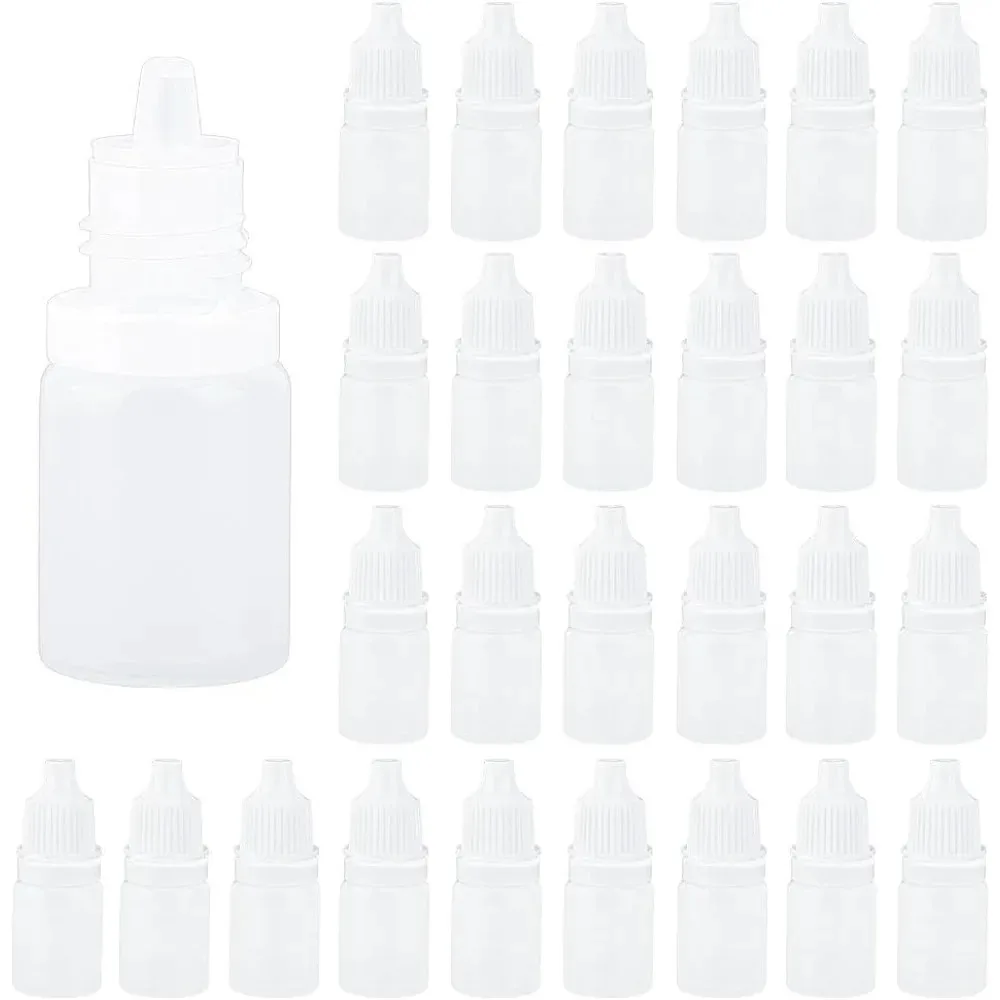 

200 шт. пластиковая бутылка-капельница для жидкости 5 мл/0,17 унций белые бутылки с крышками многоразовая бутылка для хранения эфирных масел
