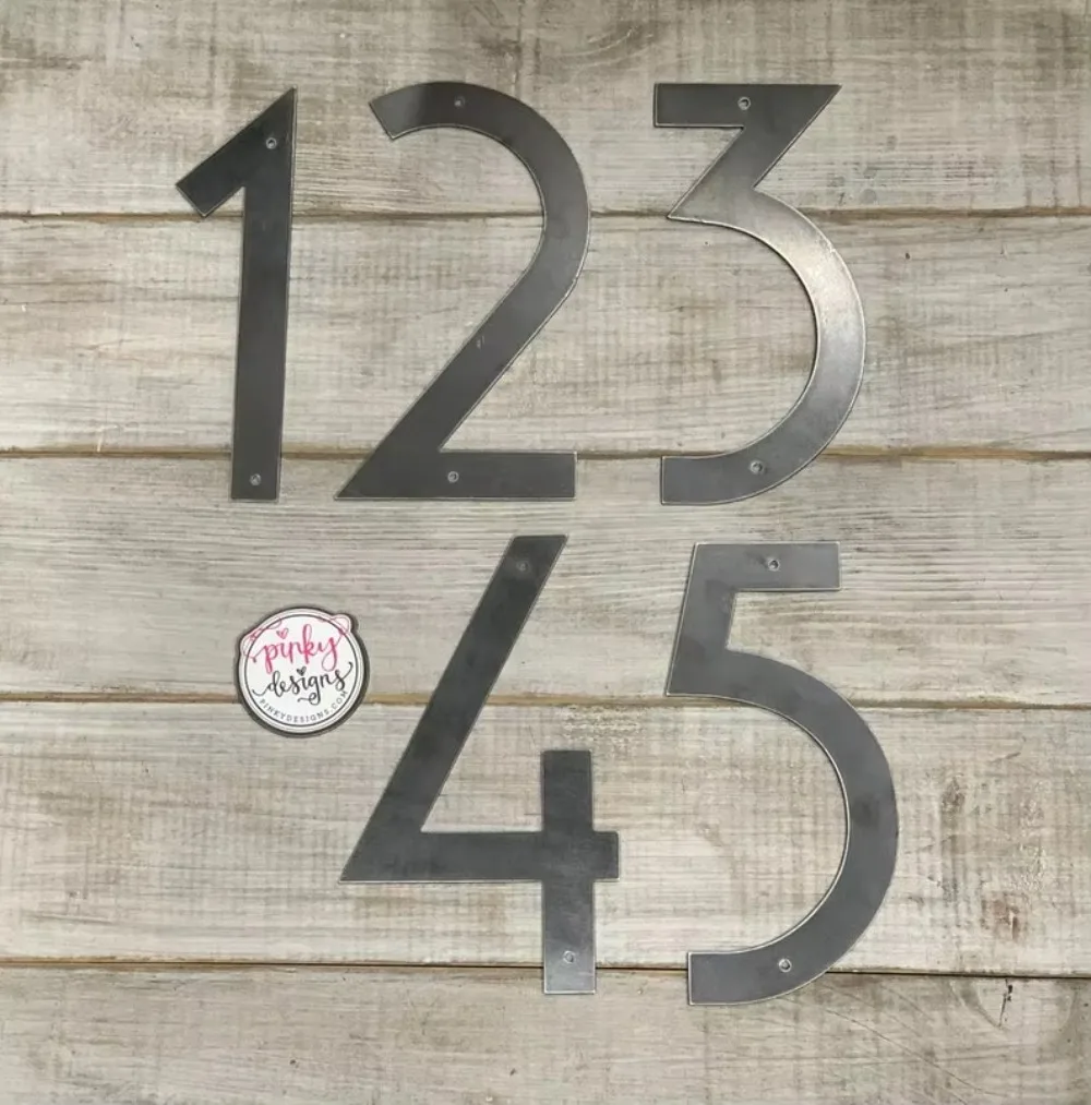 Metal House Numbers & Letters, Mid Century Inspired. A Unique Modern Address Feature. An Outdoor Home Decor Indicator.