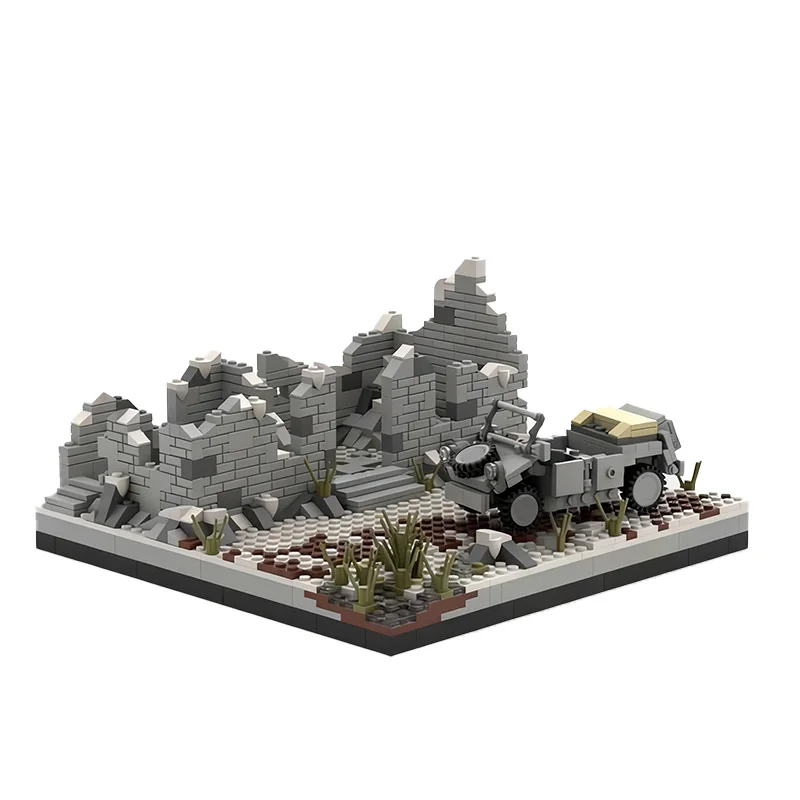 601 PCS Modular Building war scenes MOC Customize Modular Building Block Creative Design Educational DIY Boy Toy Christmas Gift