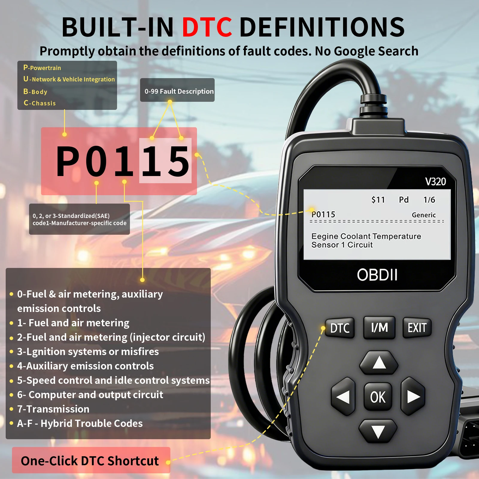 أحدث قارئ رمز الماسح الضوئي Obd2 لعام 2025، أداة الماسح الضوئي لأخطأ محرك السيارة، أداة المسح التشخيصي، قراءة ومسح جميع الرموز الخطأ لمركبات بروتوكول Obdii/Eobd بعد عام 1996، لا يتطلب بطارية #4