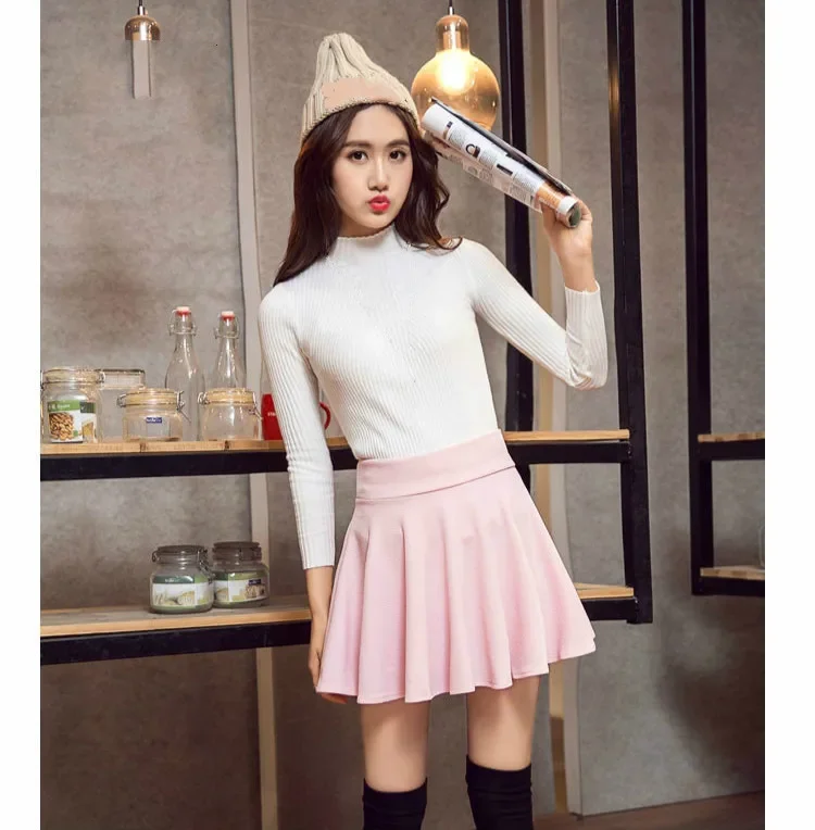 Women Plus Size 5xl Mini Sexy Short Safety Dance Skirt Female Girls High Waist Cute Pink Pleated Office Skirts Ladies Clubwear