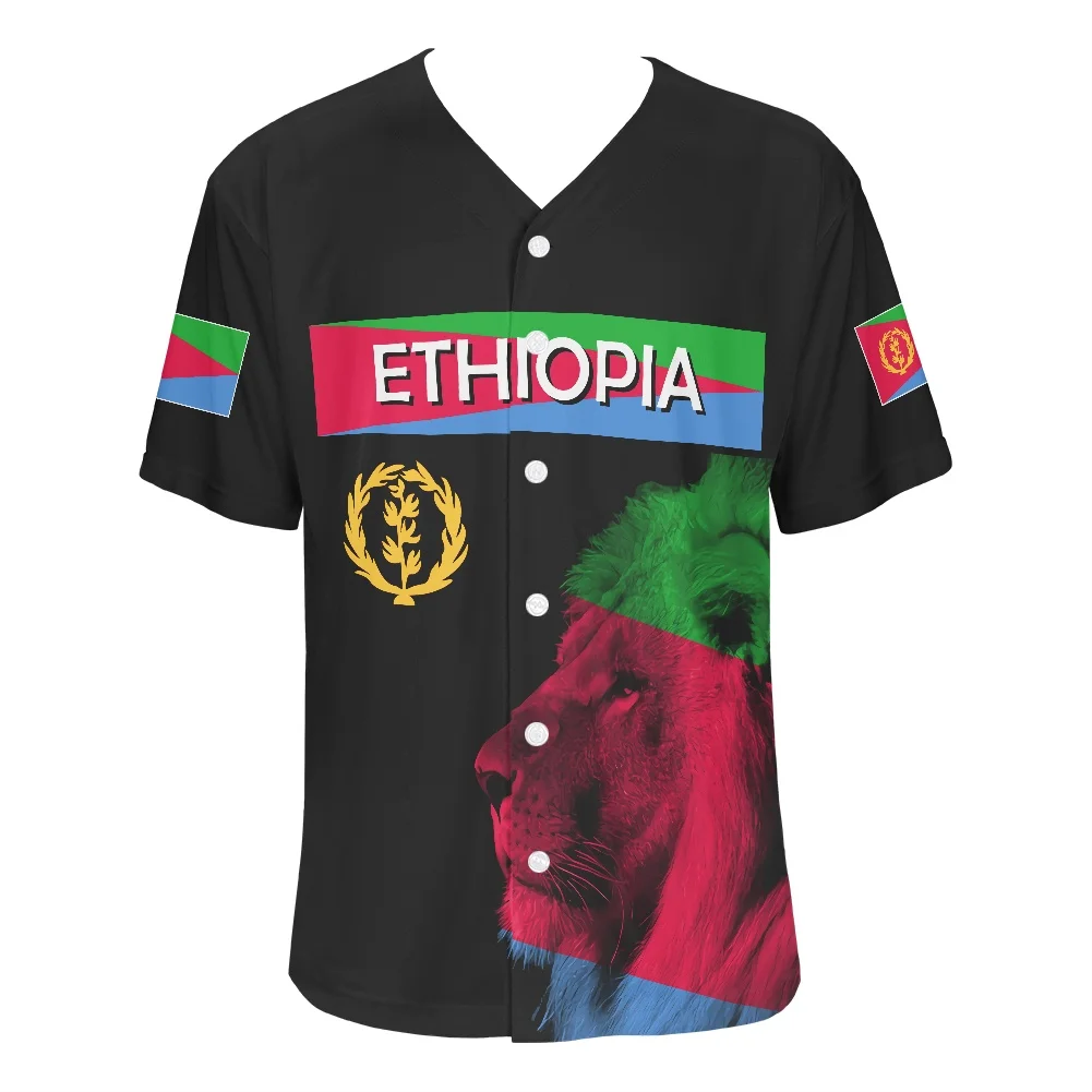 

Baseball Jerseys Customize Blank V-neck Short Sleeve Shirt Eritrea Printing Baseball Jersey For Street Hip Hop Baseball Tops