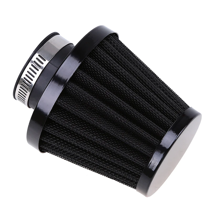 Black Motorcycle Enigne Inlet Air Filter Iron Cleaner Adjustable Universal Fit 38mm 39mm 40mm Inlet