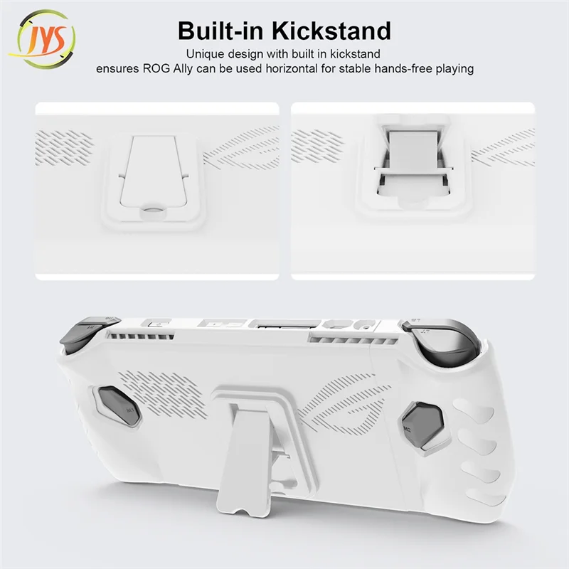 

For ROG Ally Handheld TPU Case With Back Bracket ROG Ally Gaming Console Non-Slip Protective Case,White Easy Install