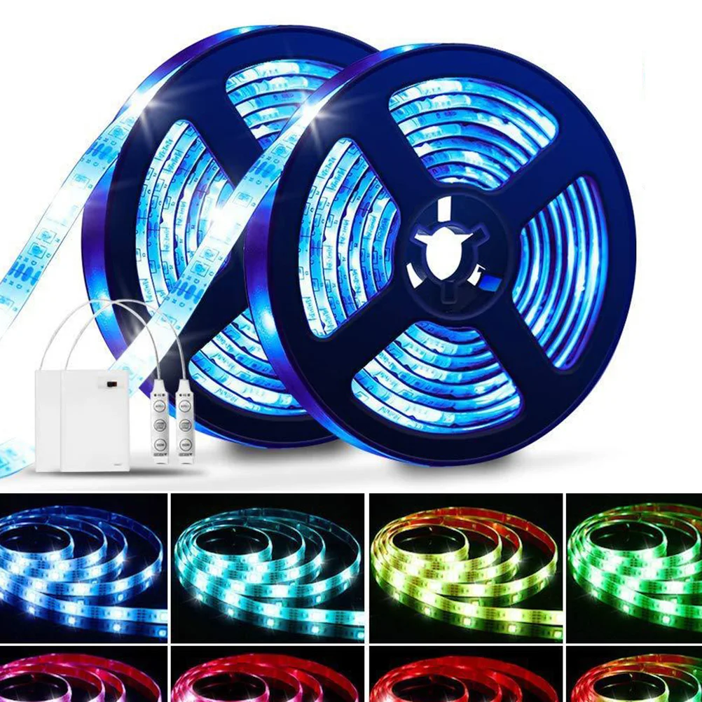 

LED Strip Light 2 Rolls Case Solar Rope Lights Flexible Decorative LED Light Strip for Desk Bookshelf Outdoor