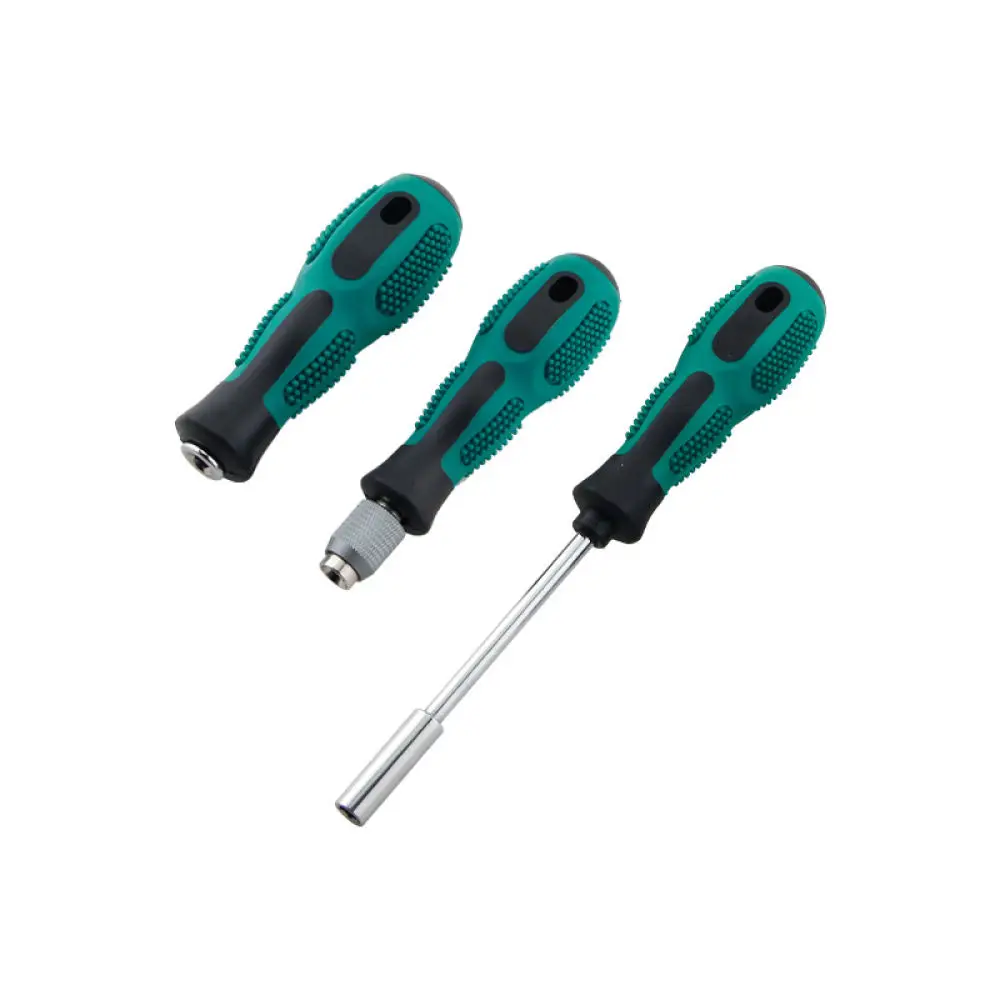 Ergonomic Rubber Handle Screwdriver Adapter Magnetic Holder For 1 4 Inch Bits Handheld Manual Repair Tool For Home Appliance