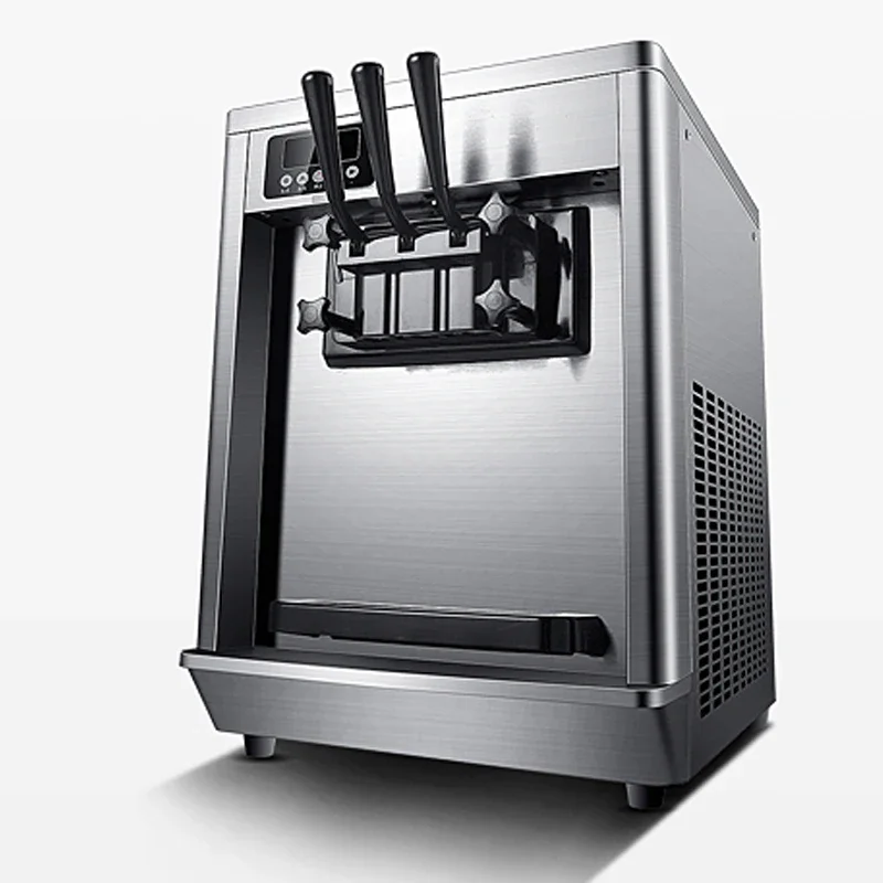 Macchina per gelato da tavolo a tre colori Macchina per gelato Mini macchina automatica a cono 18~25L/h