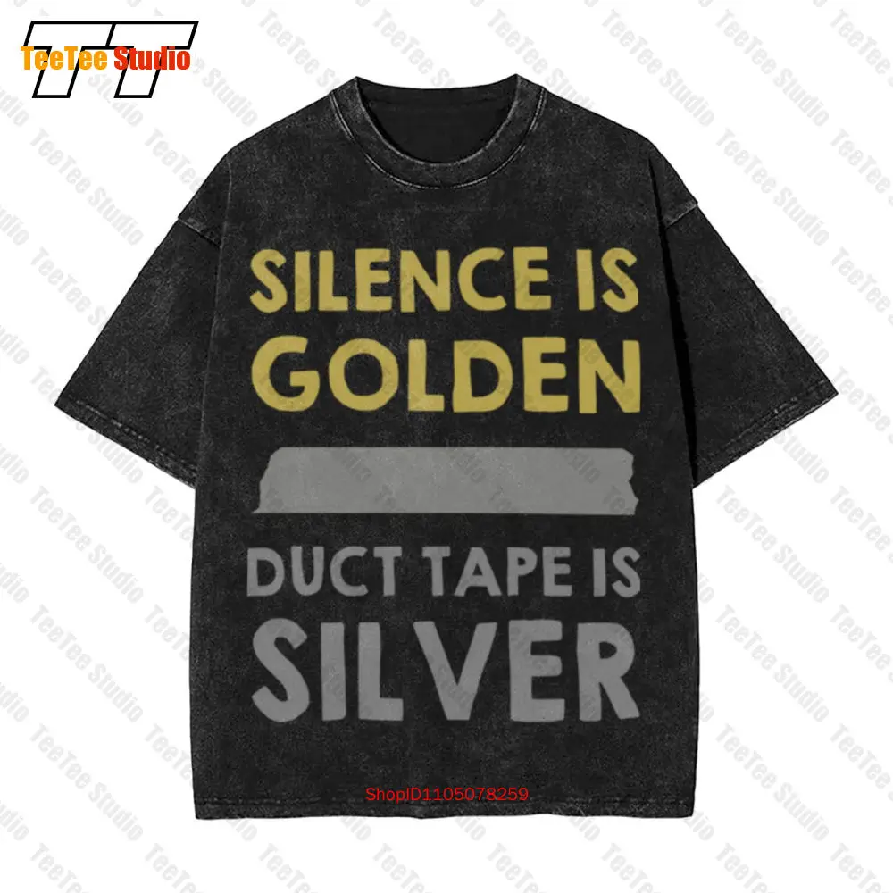 

Silence Is Golden Vintage Oversized T-Shirt UVMZ
