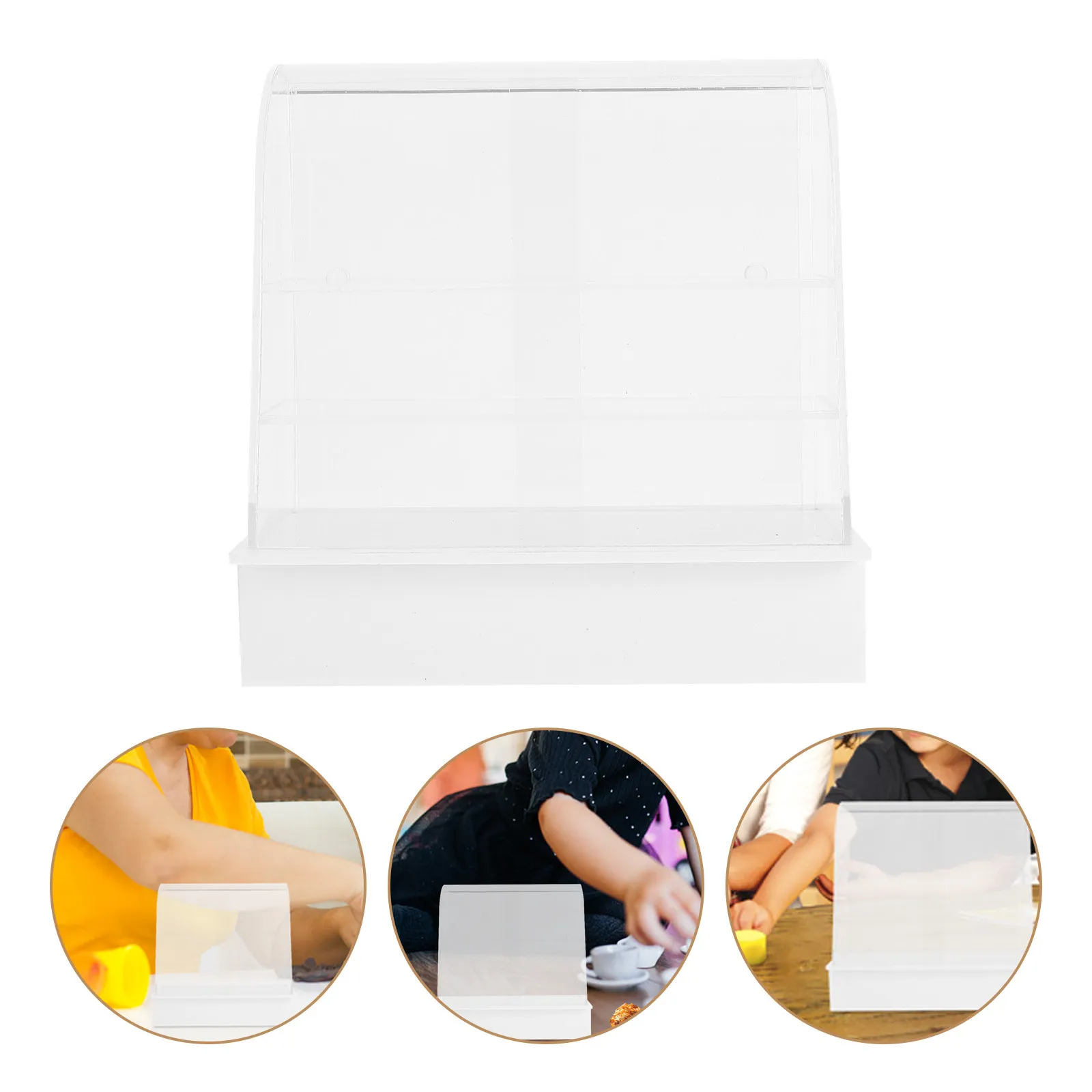 

Mini Cake Cabinet Sliding Door Transparent Simple Design Miniature Kitchen Scene Accessories Bread Baking Display Stand