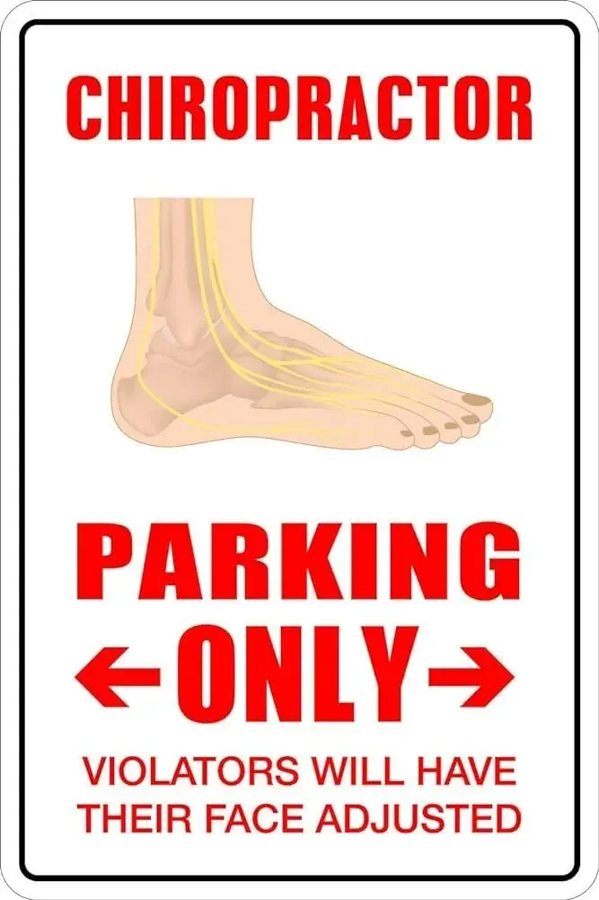 Chiropractor Parking Only Metal Novelty Sign Metal Sign Funny Tin Sign 8x12 inch, Tinsigneua39347