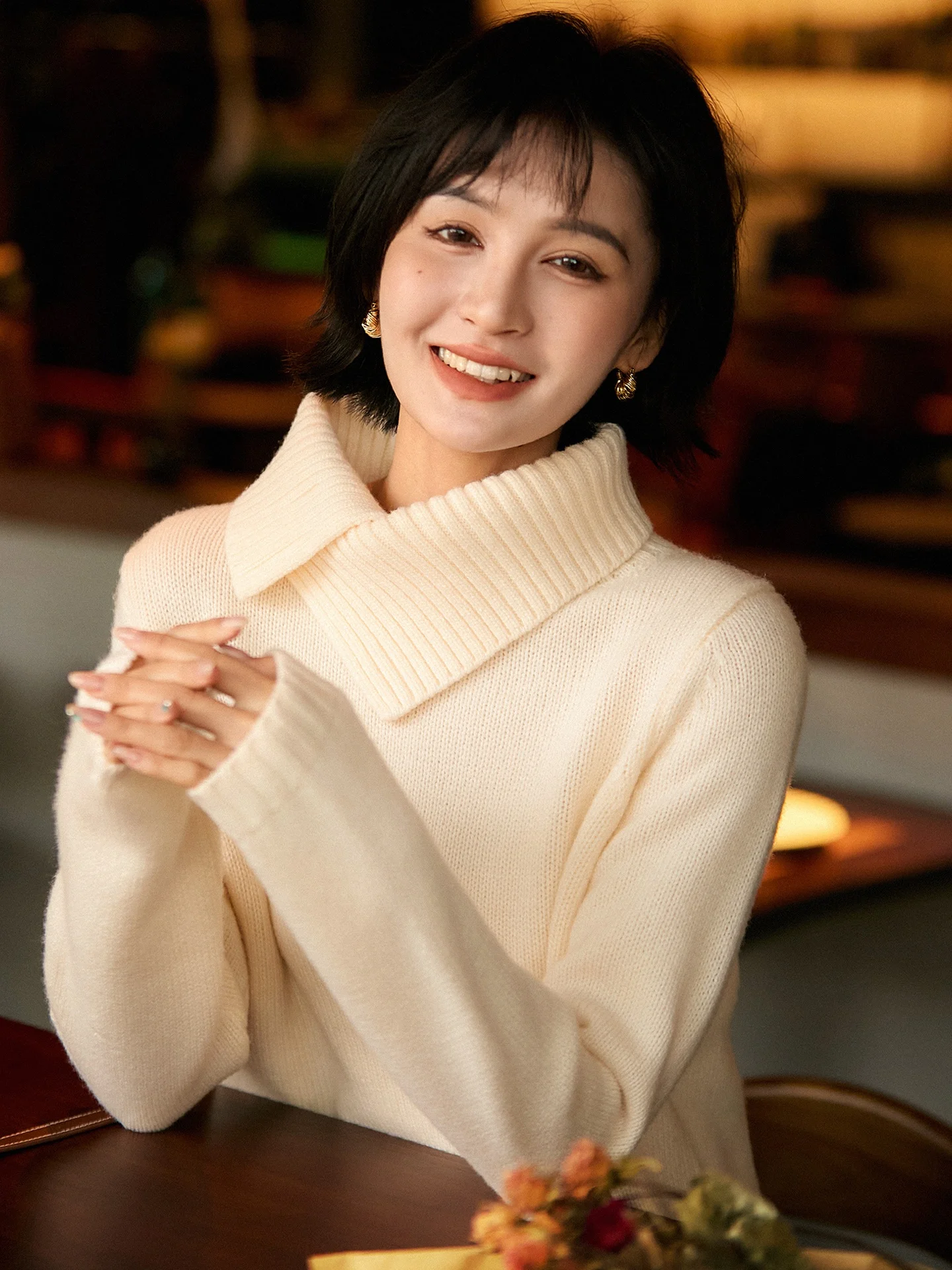 

Thiened Chic Winter Knitted Sweater Faionable Camere Casual Long Sve Warm Commute Women's Clothing Comfortable Fit P...