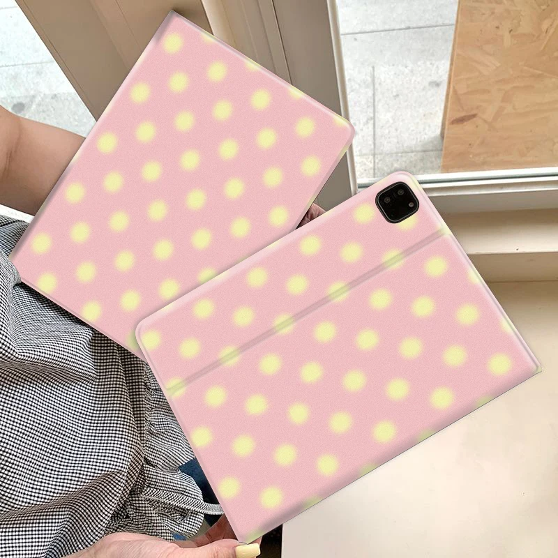 

Pink matte polka dots TABLET CASE FOR iPad pro 10/11-Inch 2020/6th/7th /8th /Air 3rd/Air 4th/9th gen/Air 5th Gen 2022/Air11