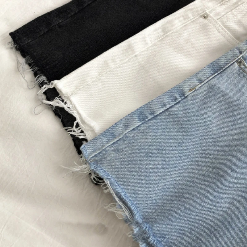 Solid Denim Shorts for Women Fur-lined Loose Fit Streetwear Casual Ins High Waist Chic Summer Sweet Sexy Girls Popular College