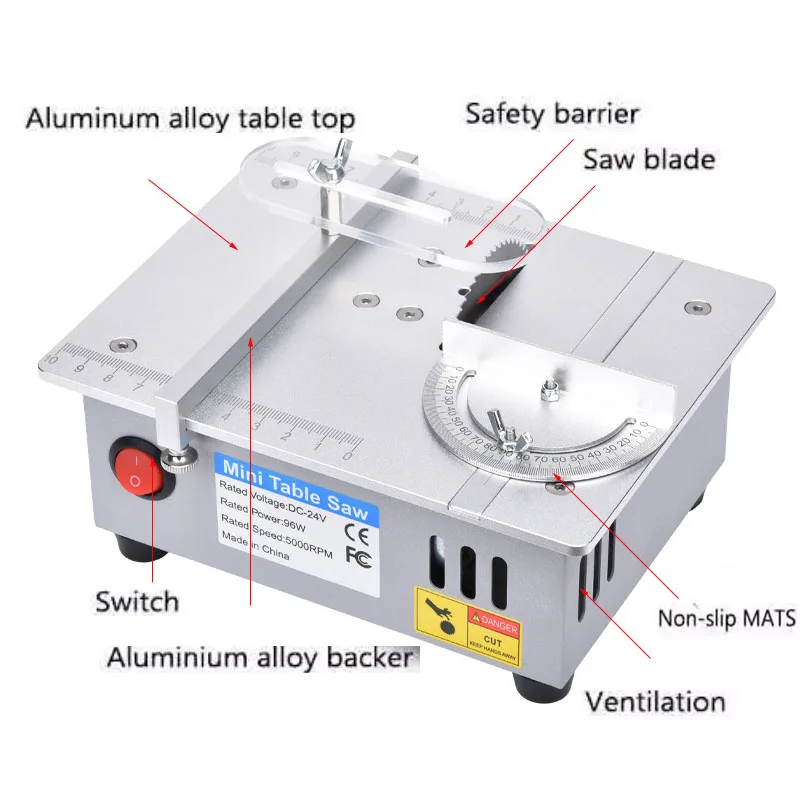 Mini Tisch Panel Kreissäge Elektrische Kleine Bank Sah Handgemachte DIY Hobby Modell Handwerk Schneiden Werkzeug 775 Motor 63mm/2,5 zoll