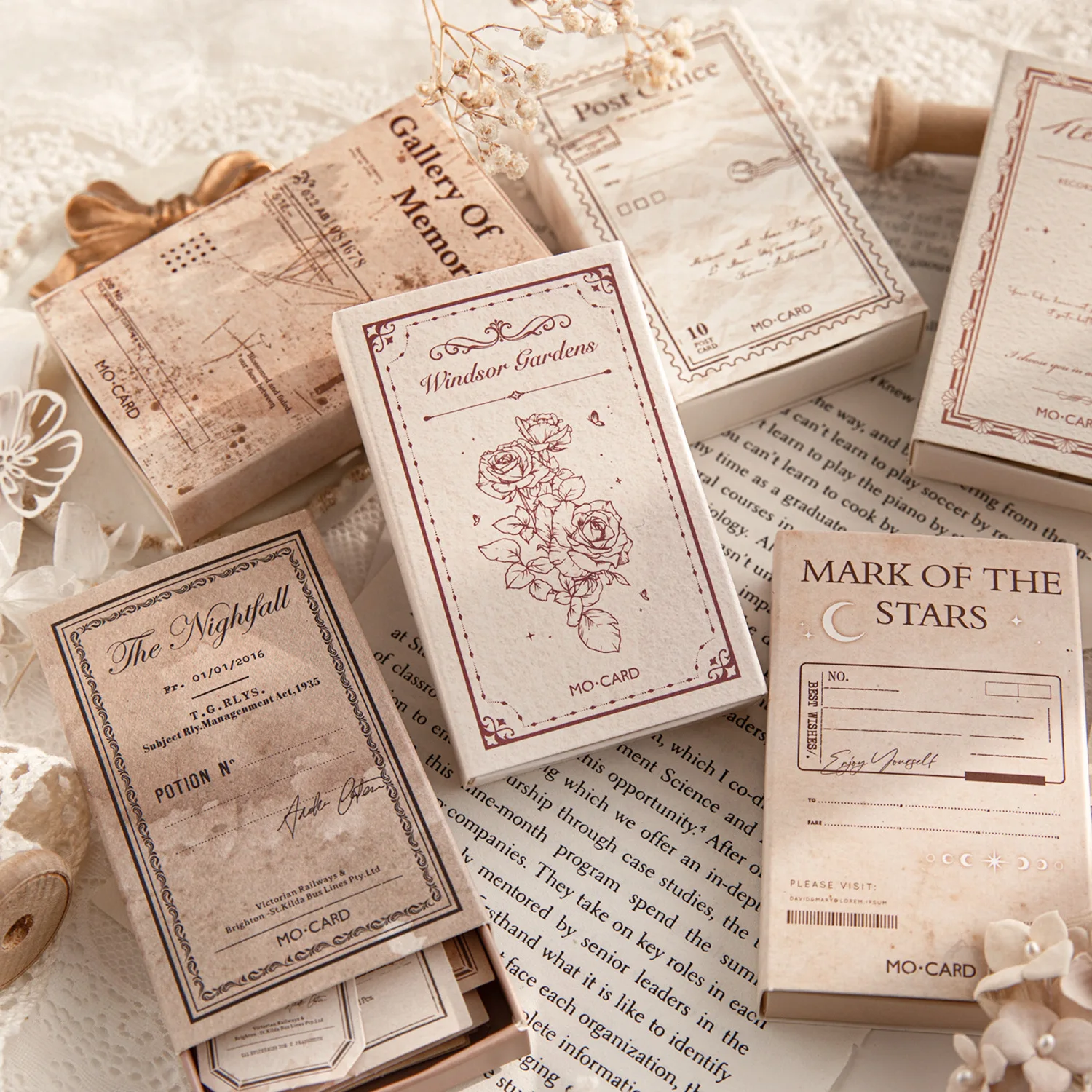 Matchbox Sticker Set para Scrapbooking e Journaling, Série Vintage, Ecos do Passado