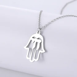 LIKGREAT Hamsa Hand Chai Charm Necklace for Women Hebrew Judaica Jewelry Chai Pendants Amulet Lucky Protection From Jerusalem