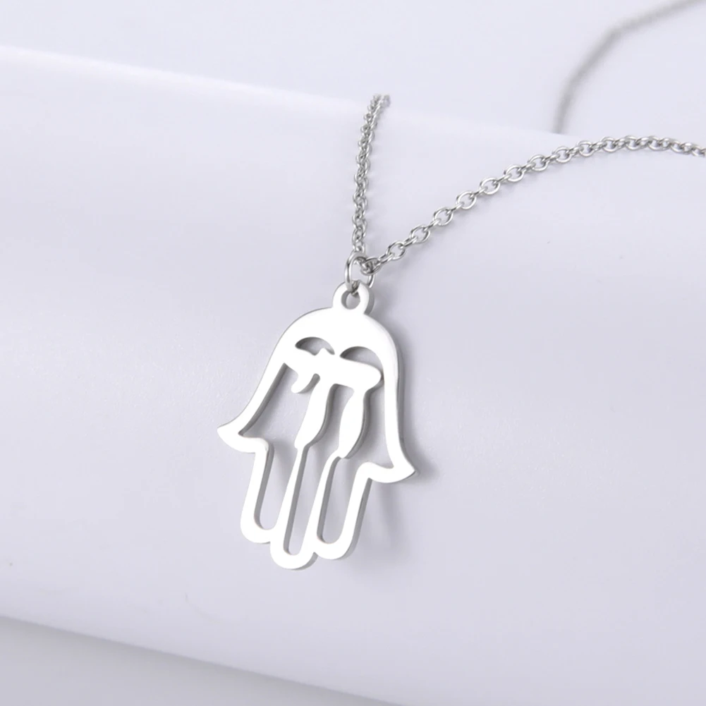 LIKGREAT Hamsa Hand Chai naszyjnik dla kobiet hebrajski Judaica biżuteria Chai wisiorki Amulet szczęśliwa ochrona przed Jerusalem