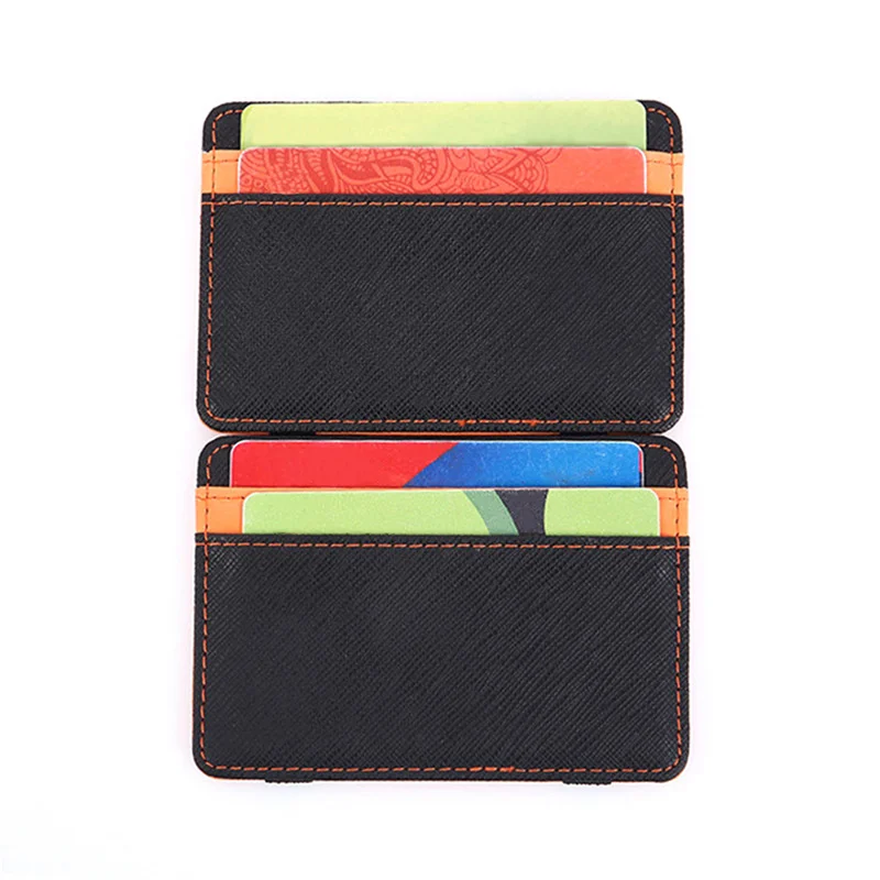 1PC Ultra Thin PU Leather Women Men Magic Wallets Short Business Credit Card Holder Clutch Bag Case Pouch Mini Small Coin Purses