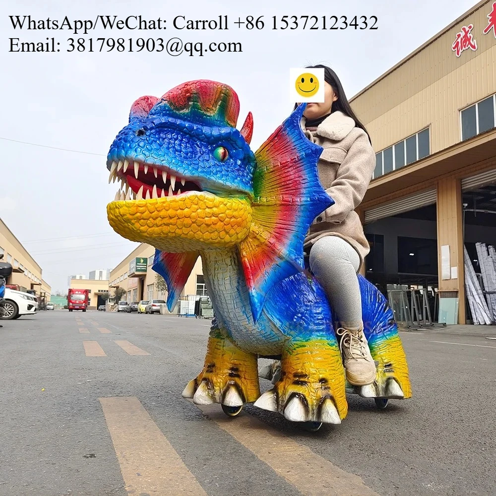 

Shopping Mall Electric Motorized Ride On Dinosaur Car For Kids Amusement Park