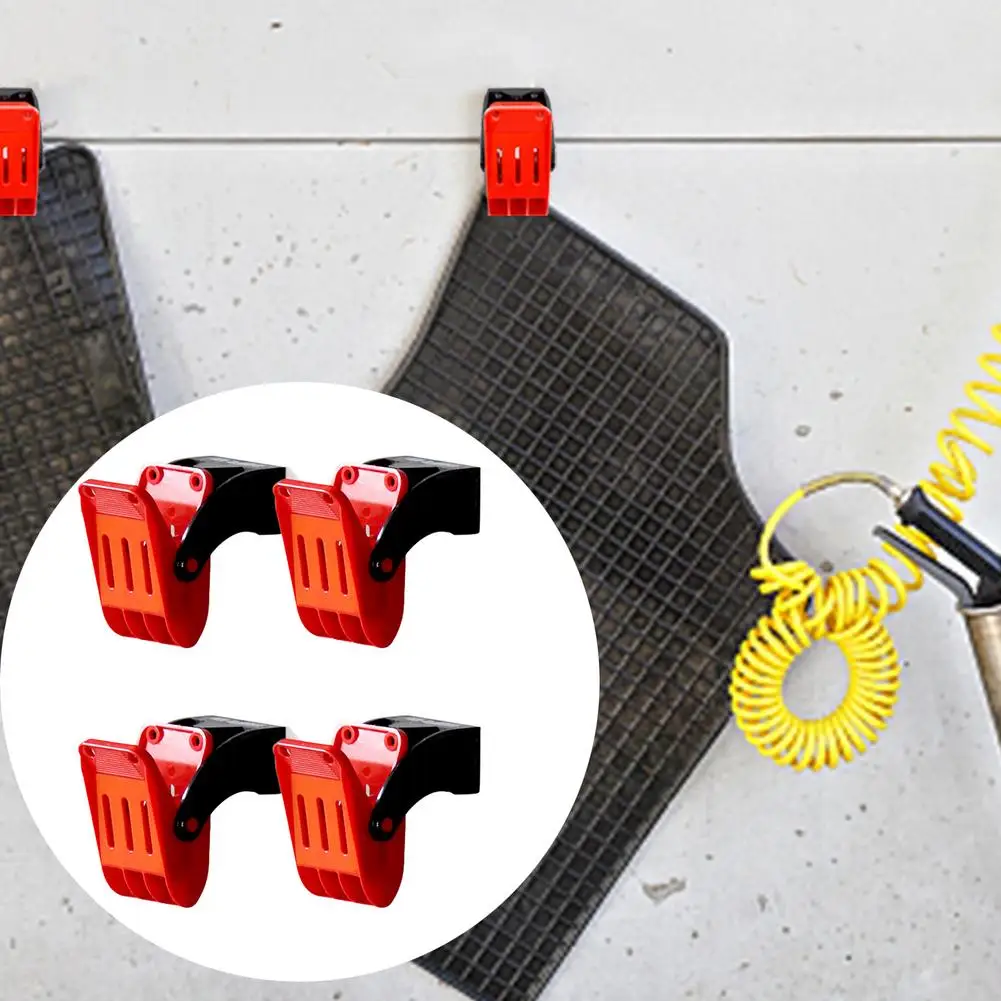 Clips à Tapis De Sol Pour Lavage Auto – Lot De 4, Acier Inoxydable, Fixation Murale, Séchage Rapide - 3