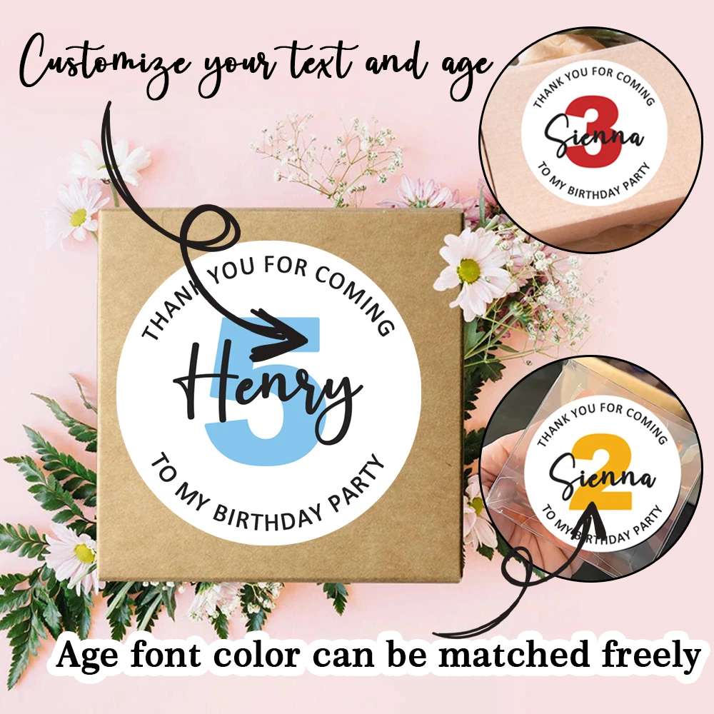 

90pcs Custom Personalized Name & Birthday Stickers (For Baptism, Parties & Gift Wrapping)