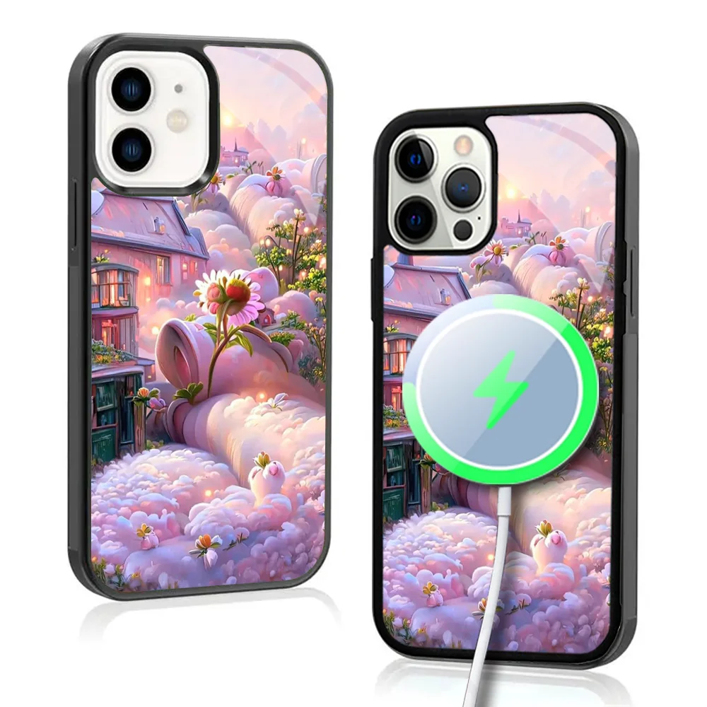 Rural Scenery Phone Case For IPhone 16 15 Pro Max Case 14 Plus 13 12 11 Magesafe Magnetic Wireless Charge Cover