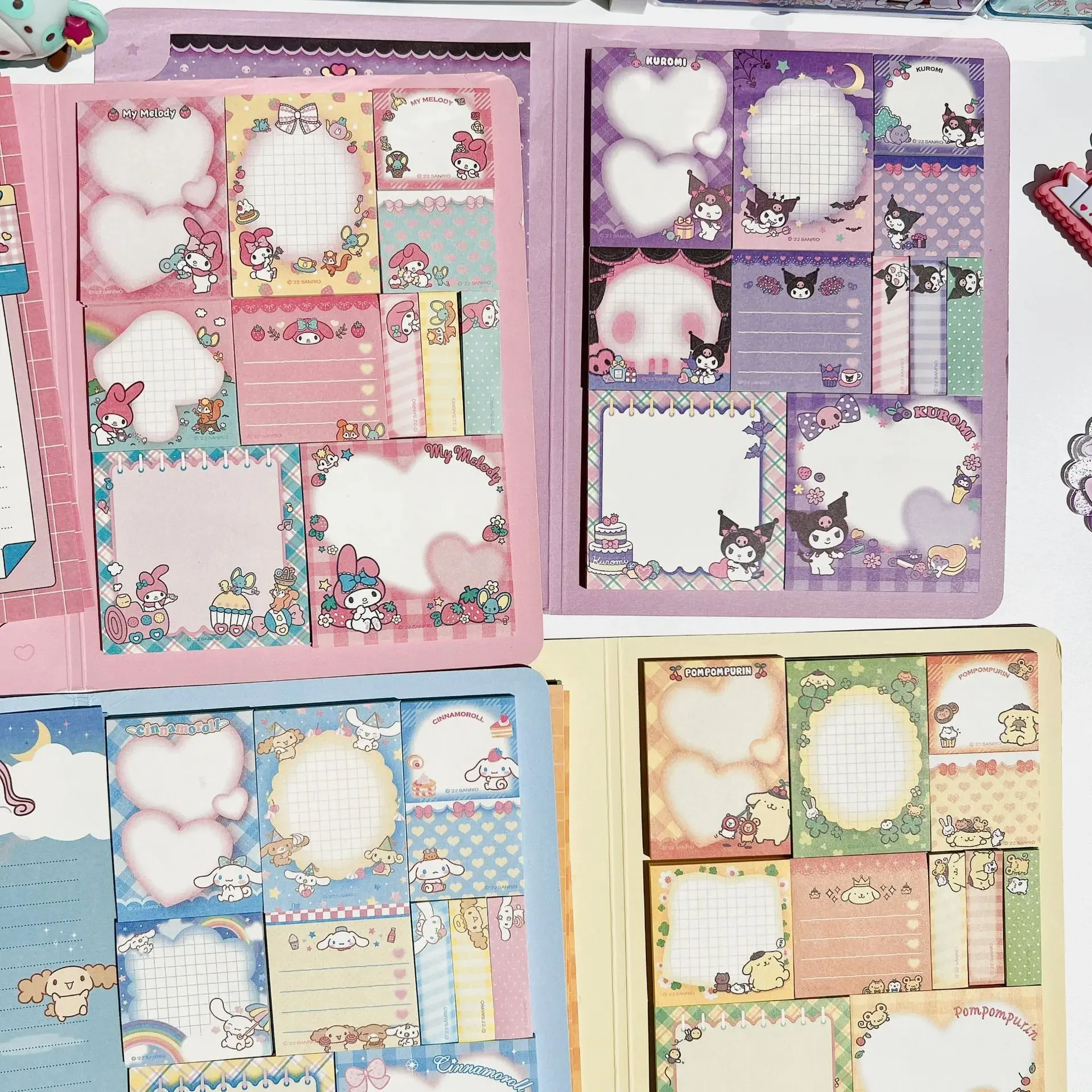 Sanrio Sticky Note Cartoon Hello Kitty Kuromi Melody Memo Pad Sticky Note Paste Notatnik Prezenty dla dziewczynek Dzieci Student Stationery