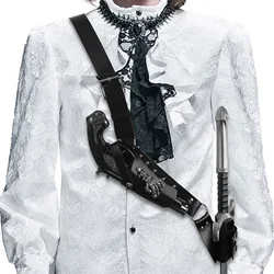 Medieval Pirate Cosplay Costume Shoulder Belt Flintlock Holder Leather Pistol Gun Holster Steampunk Accessory Kit Props Baldric