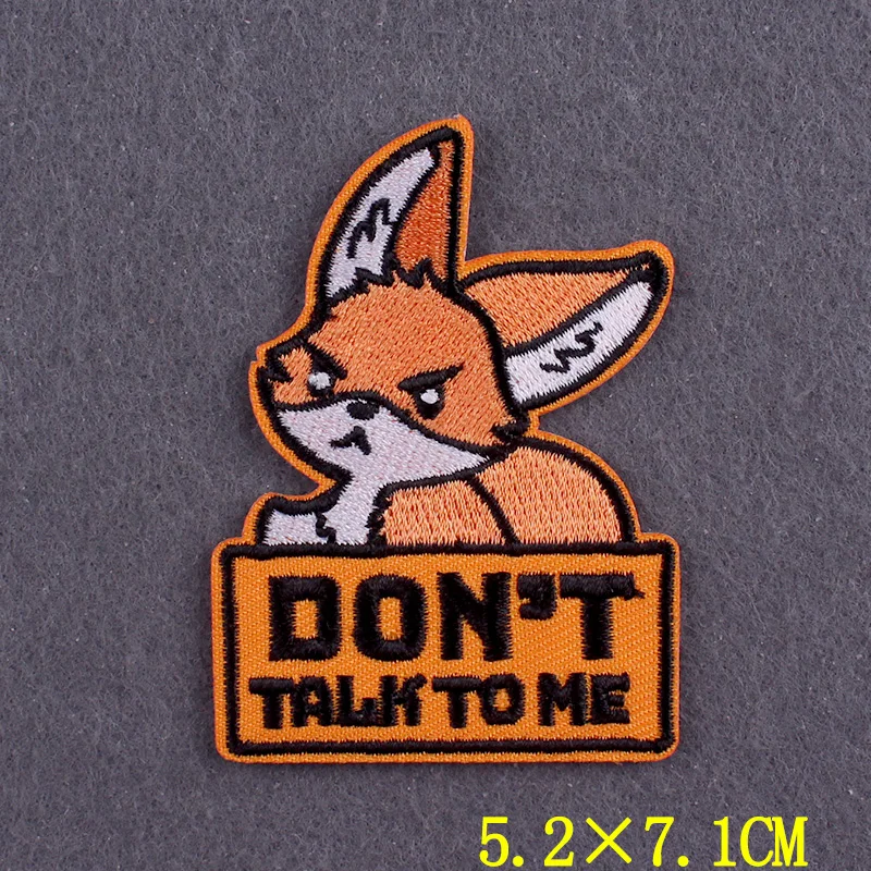 Cartoon Fox Corgi Patches On Clothes DIY Cute Animal Iron On Patches For Clothes Stripes Embroidery Patch Badges On Backpack