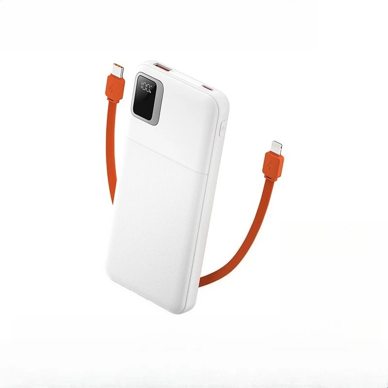22.5W 10000mAh Super Fast Charging Mobile Power Bank with Built-in Cable Digital Display Bidirectional Fast Charging Power Bank