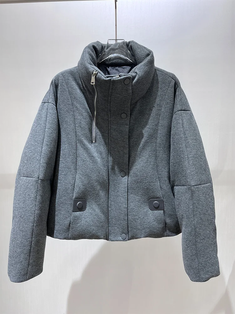 Mulheres inverno cashmere lã jaquetas lã natural ganso para baixo jaqueta grossa parkas feminino outwear puffer jaquetas