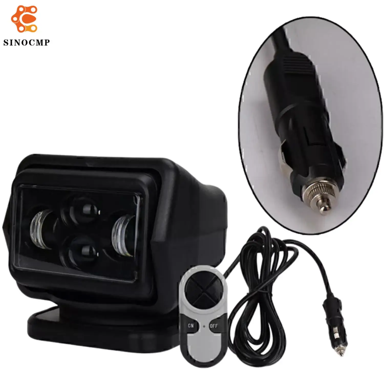 

1Pcs 7inch 60W LED Search Light Rotating Remote Control Driving Spot Light 6000K For Trucks Light Assemblies