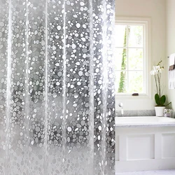 Water Cube Shower Curtain Transparent Waterproof 3D EVA Bath Curtains Liner for Bathroom Bathtub Bathing Cover with Hooks