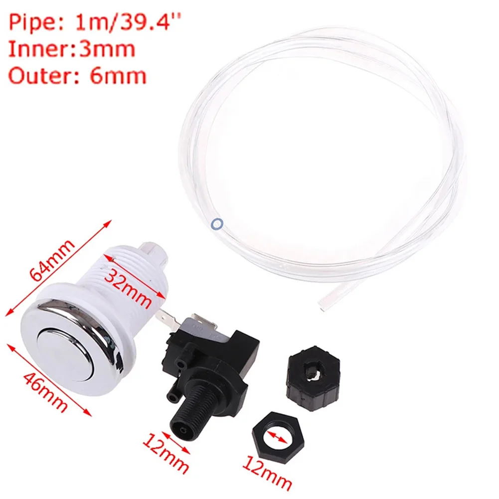 16A 250V On Off Pneumatic Switch for Bathtubs Spa Tubs with 6.3mm Pin Width and 28mm 32mm Thread Sizes Black White
