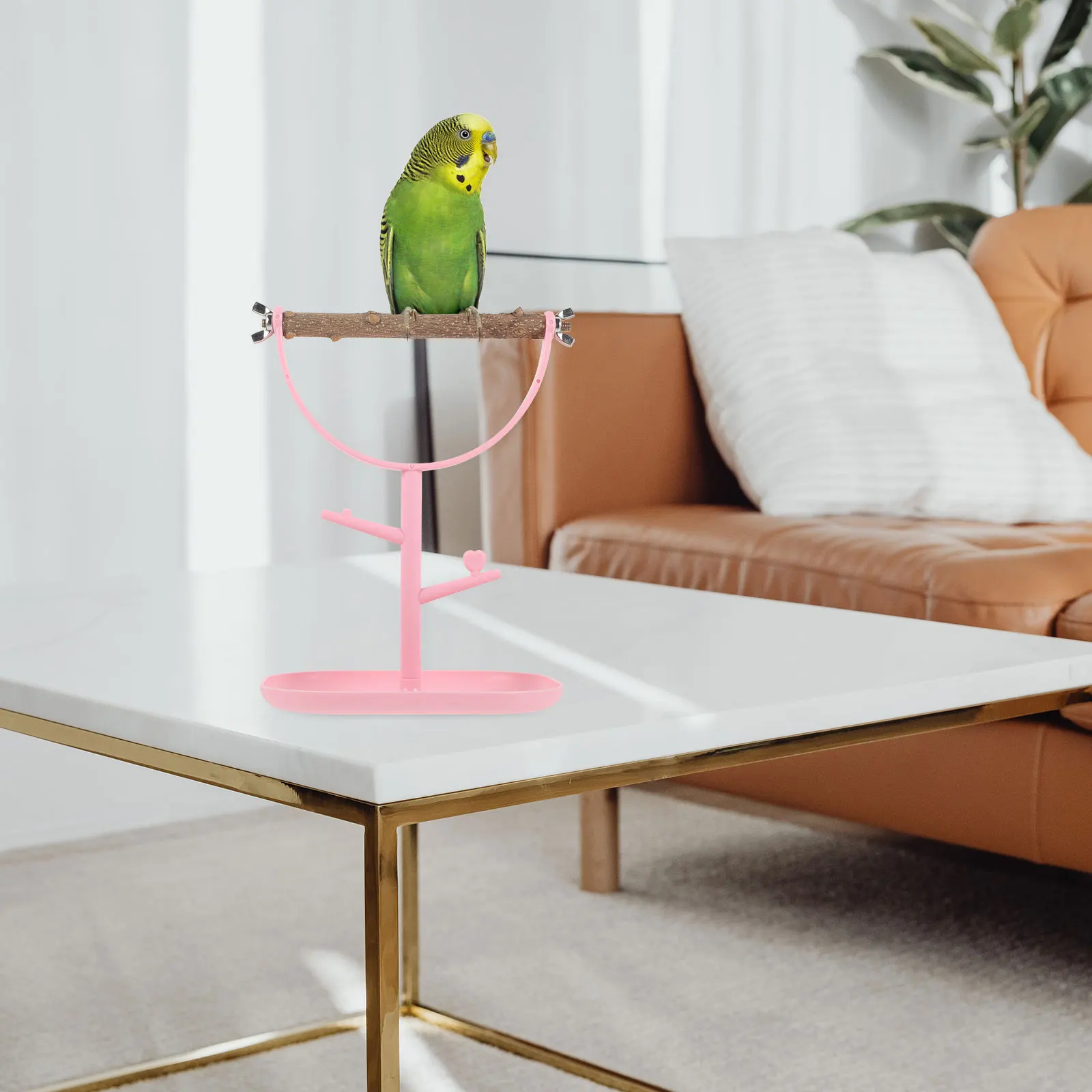 

Portable Training St Base Parrot Perch Desktop Toy Healthy Durable Safe Wood Plastic Material Small Pet Bird Play