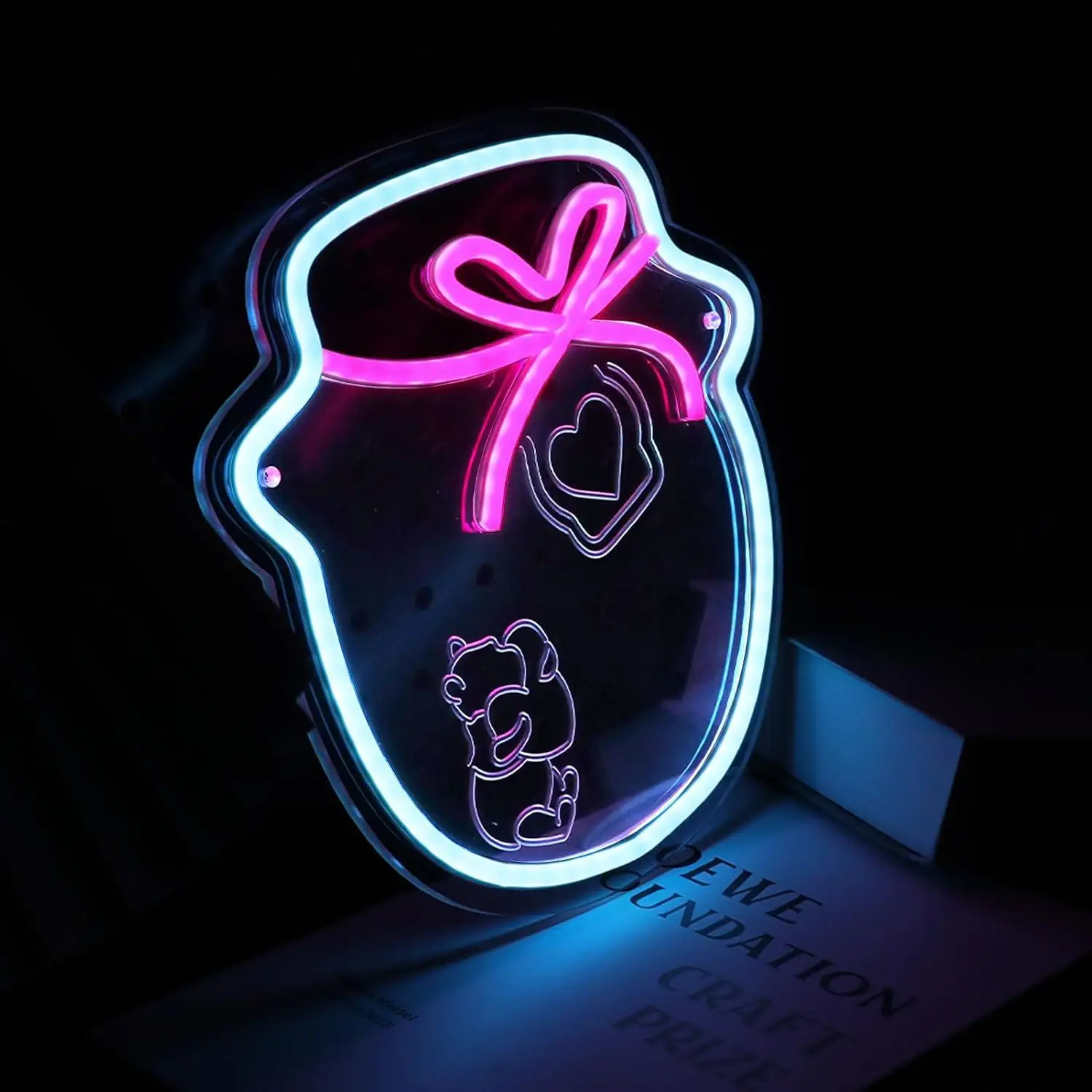 Cute Honey Pot Neon Sign USB Dimmable LED Lights For Kitchen Decor Bee Lover Gift Baby Shower Nursery Room Wall Display Ornament