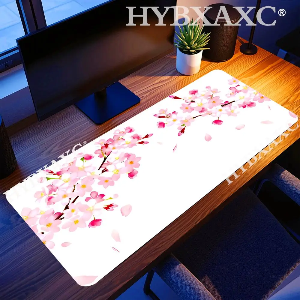 HYBXAXC Cherry Blossom Sakura Mouse Pad Large Floral Desk Mat for Gaming Office, Ideal for Daily Office Work and Gaming