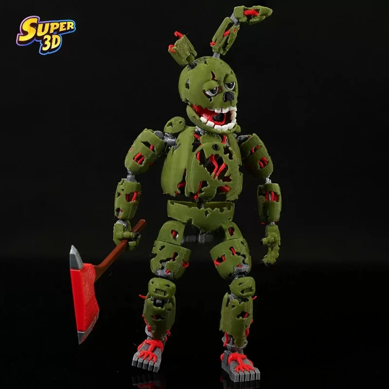 16cm 9l3d Printed Fnaf Freddy Fazbear'S Pizza Springtrap Toys Action Figures Anime Model Lucky13 Dummy13 Titan13 Ornaments Gifts