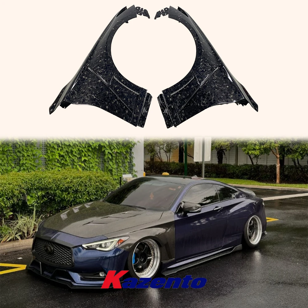 

Для Infiniti Q60 2016-2022 KZ стиль вентилируемый передний бампер крыло из кованого углеродного волокна