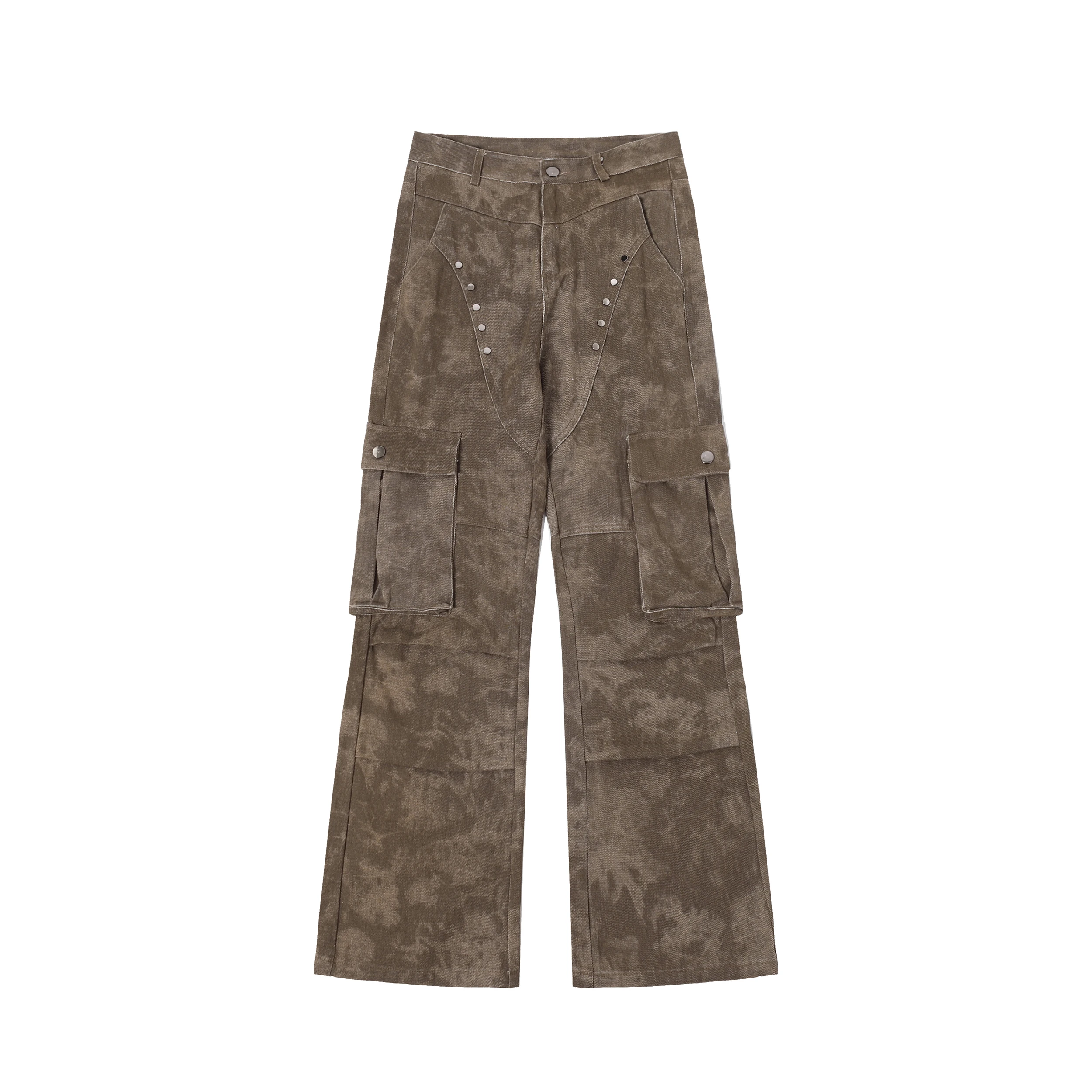 Retro High Street Multi-pocket Workwear Jeans Men Camouflage Loose Casual Personality Pants Men Trousers Male Clothes
