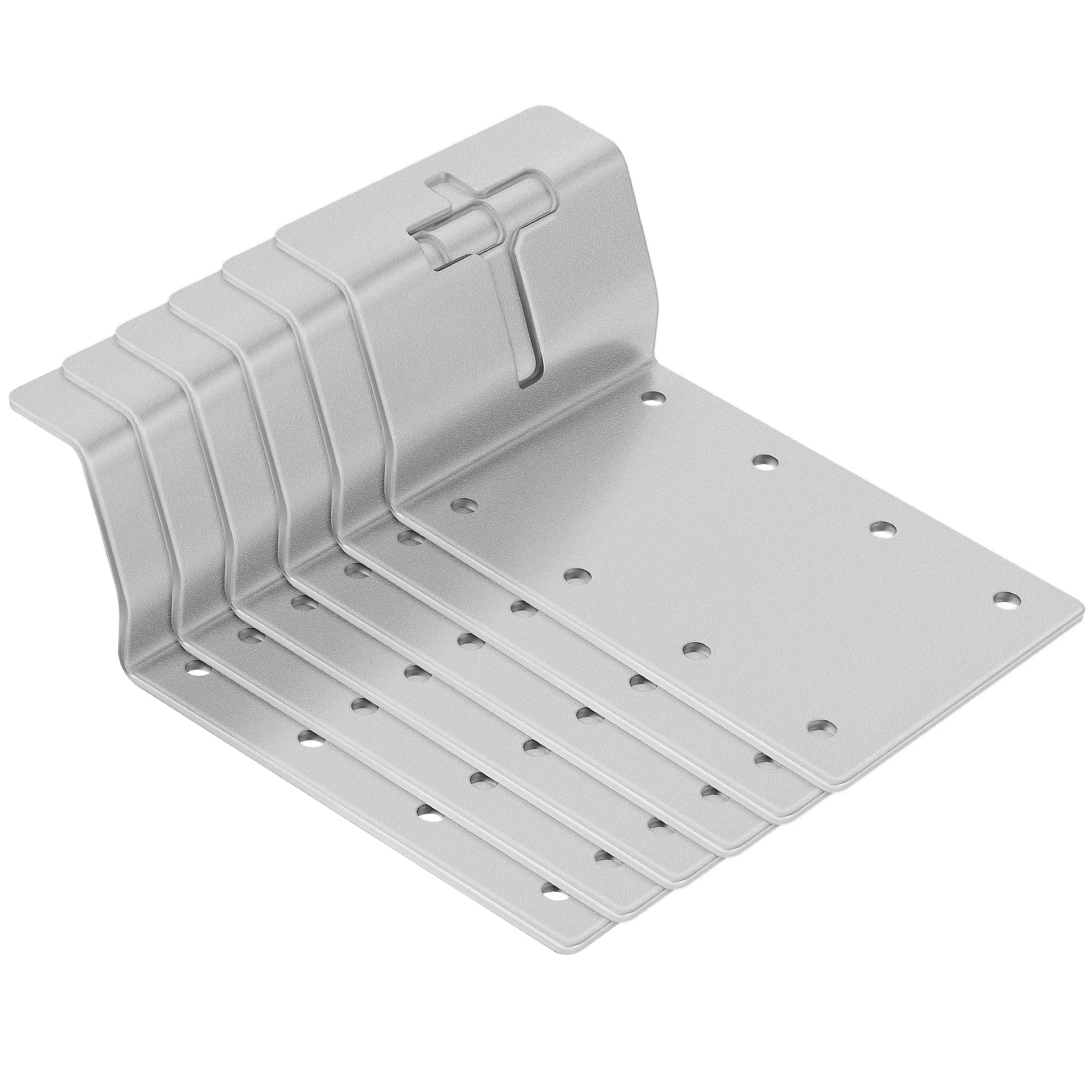 

6 pcs Column Brackets Sturdy T Shape Post Supports for Wood Fence Deck Mailbox Durable Metal Connector Repair Projects