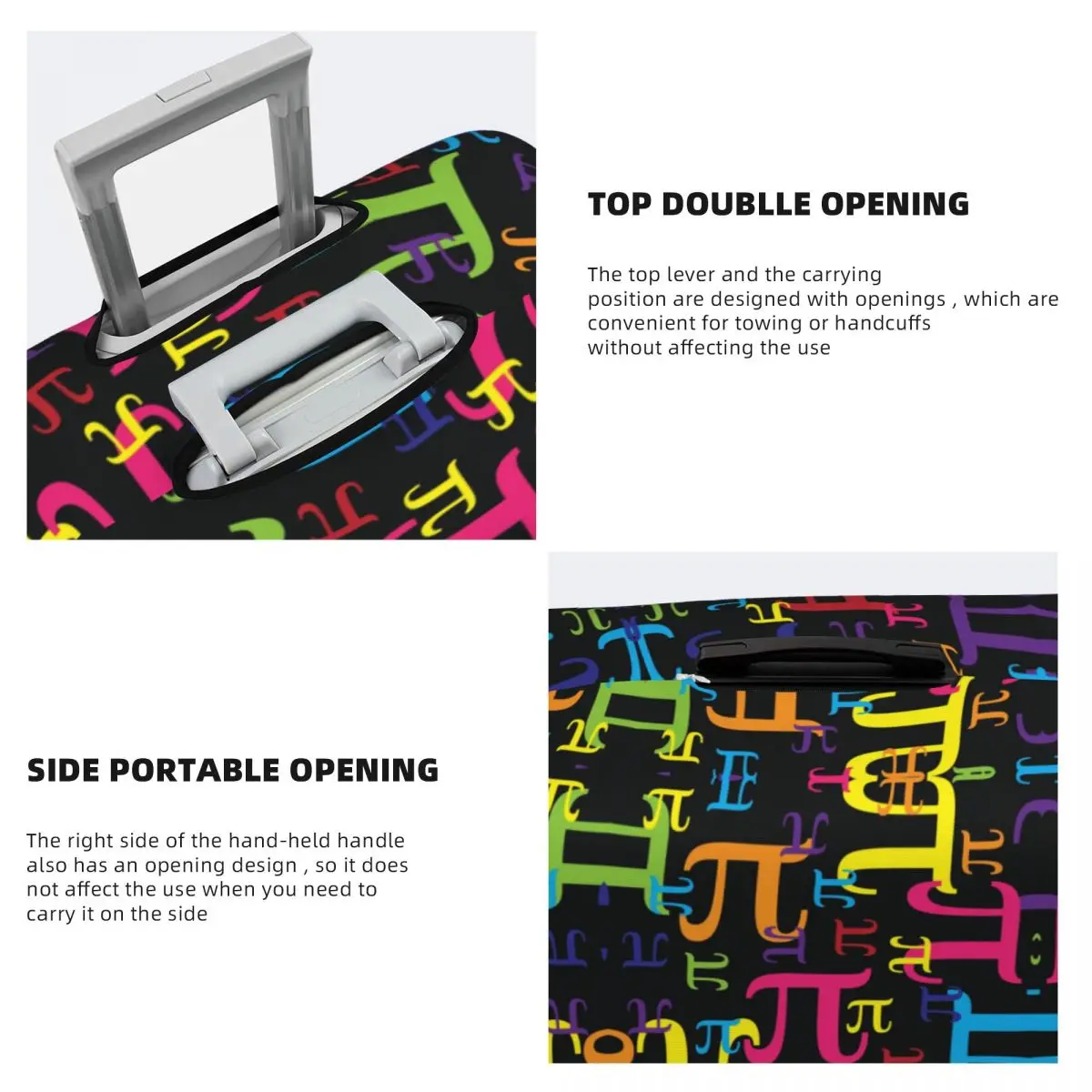 قطع مخصصة مخصصة من Pi Math Science غطاء الأمتعة حامي مطاطا المهوس الرياضيات حقيبة السفر يغطي #4