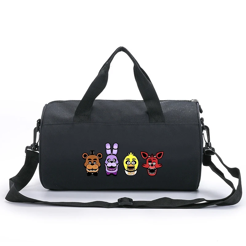 FNAF حقائب السفر أنيمي خمس ليالٍ في فريدي مصمم حقيبة يد الرياضة تخزين مدرب الأمتعة للفتيات الفتيان حقيبة القماش الخشن مقاوم للماء #5