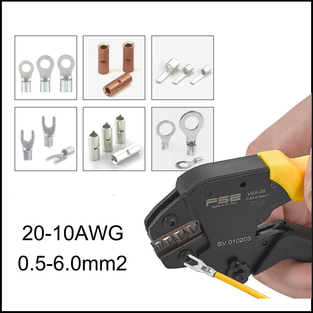 VSB-03B ratchet crimping Tool pliers insulated terminal 23-10AWG 0.25-6.0mm2