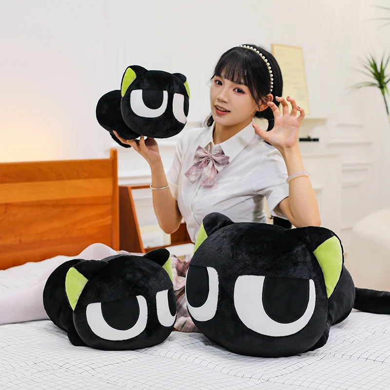 Anime oficial la leyenda de Luo 55cm Kawaii Xiao-Hei Xiao Hei encantador gato muñeca de juguete de peluche Original regalo de Cosplay de dibujos animados
