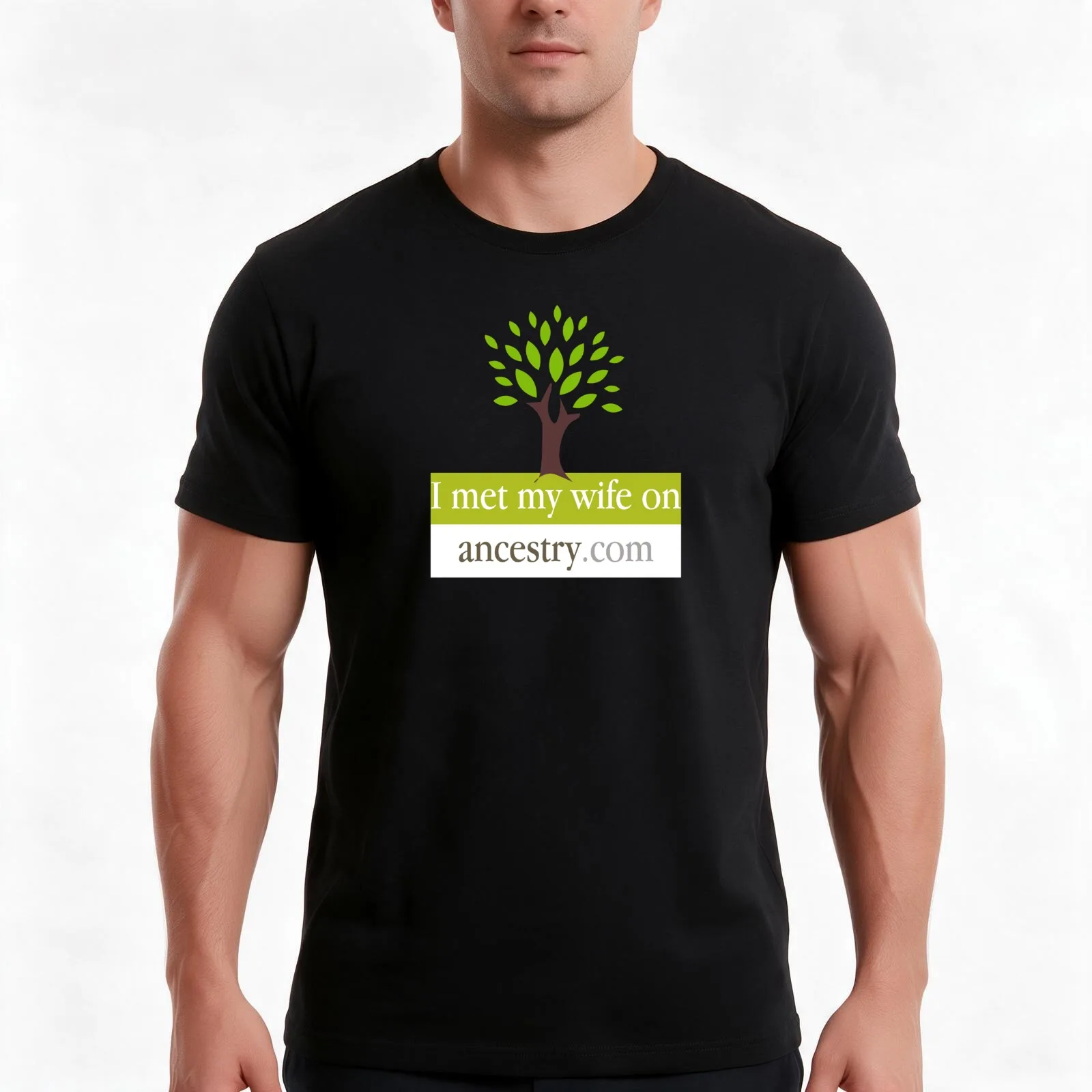 I Met My Wife On Ancestry.com T-Shirt, Summer Casual Cotton Tee, Oversized Streetwear Tops, Vintage Graphic Print, 100% Cotton