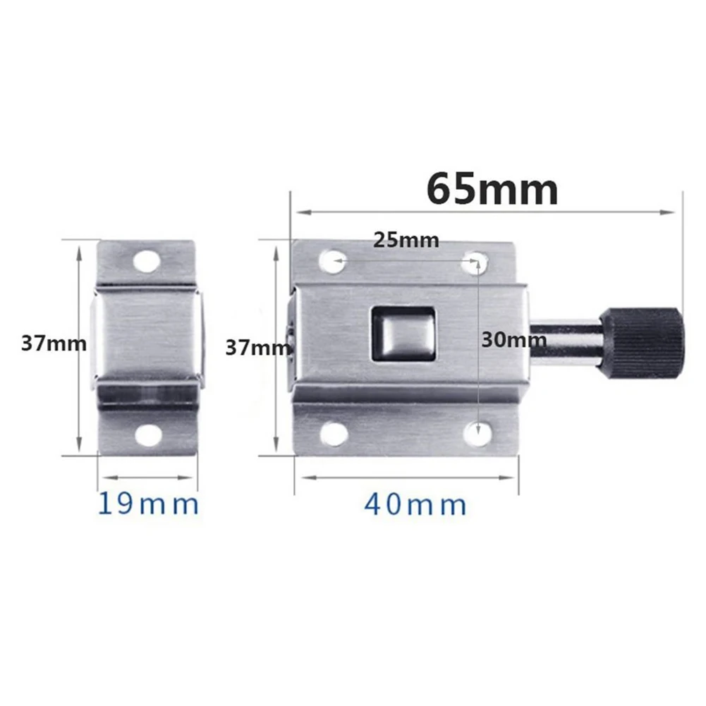 1PC Automatic Spring Latch Sliding Lock Bolt Stainless Steel Self-elastic Door Latch Bathroom Door Bolt Window Hardware
