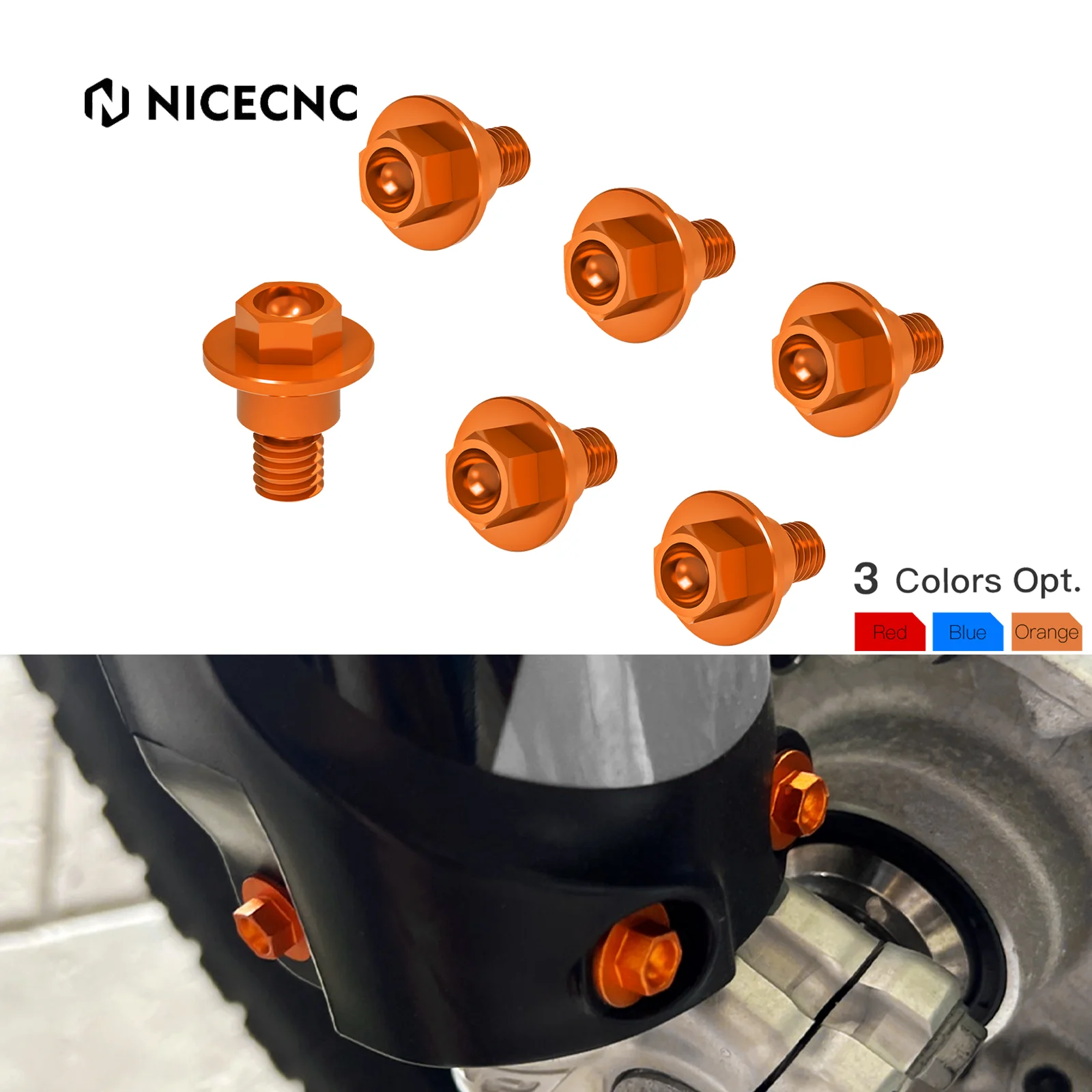 For KTM EXC 300 2000-2022 EXC 250 EXCF 350 EXC 450 SX 125 SXF 250 SXF 450 XCW 300 XCF-W 350 450 500 6PCS Front Fork Guard Screw
